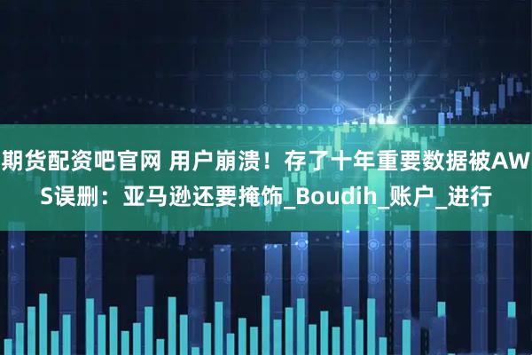 期货配资吧官网 用户崩溃！存了十年重要数据被AWS误删：亚马逊还要掩饰_Boudih_账户_进行