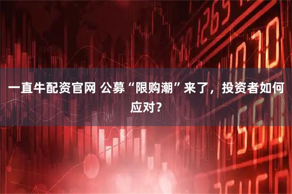 一直牛配资官网 公募“限购潮”来了，投资者如何应对？
